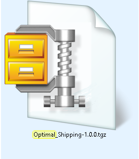 Select Optimal_Shipping-1.0.0.tgz and Upload